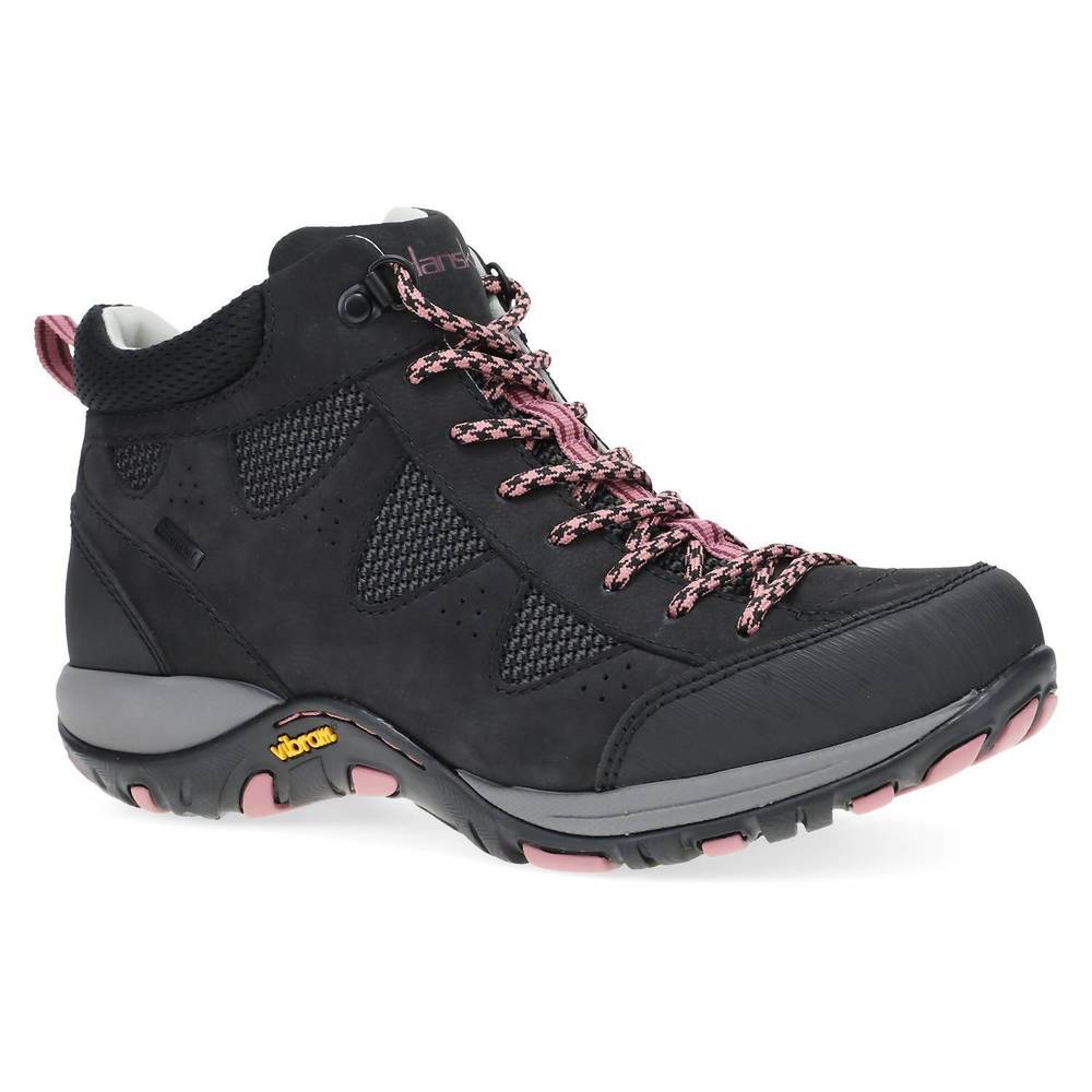 NEW DANSKO women's perrin hiking boots in black milled